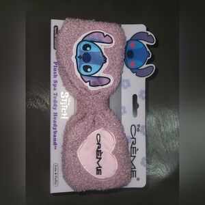 The Crème Shop Pink Stitch Plush Headband